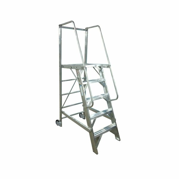 Metallic Ladder 4FT Rolling Platform Ladder w/ Spring Loaded Casters 700-4